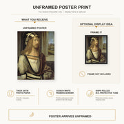 Albrecht Durer - Self Portrait at the Age of Twenty Six 1498 - poster print combined product and display infographic