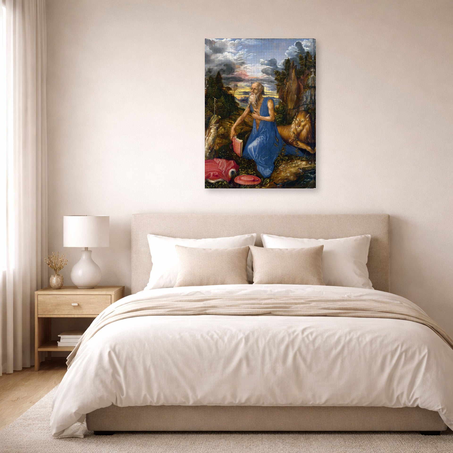 Albrecht Durer - St Jerome in the Wilderness - gallery wrap lifestyle bedroom