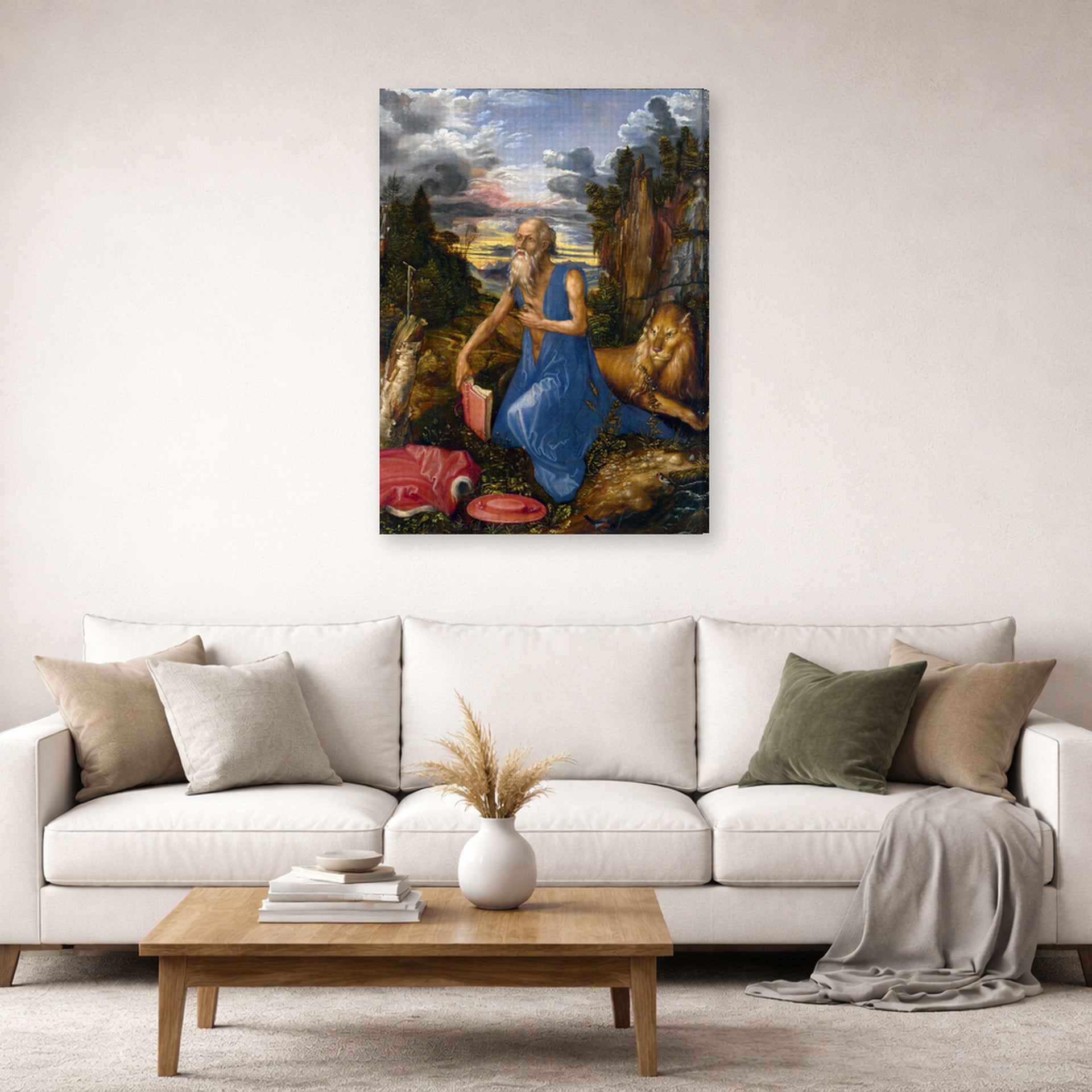 Albrecht Durer - St Jerome in the Wilderness - gallery wrap lifestyle living room 2