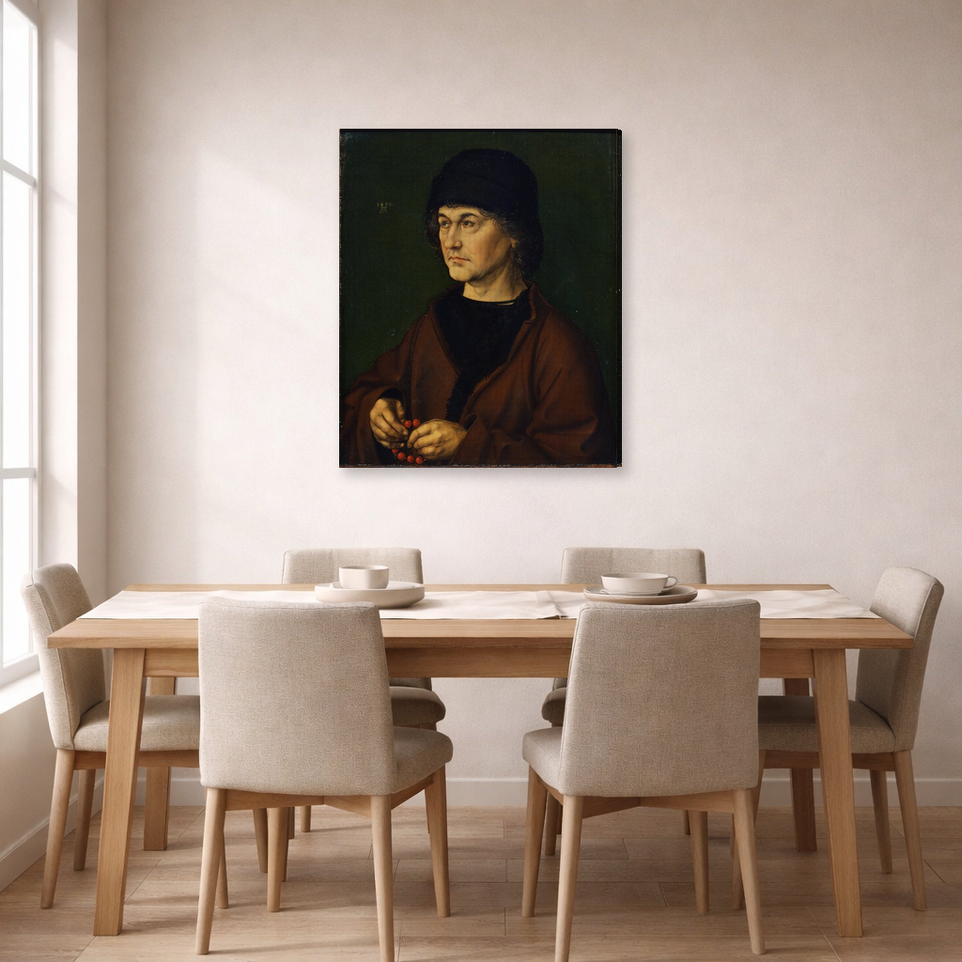 Albrecht Durer - The Elder with a Rosary - gallery wrap lifestyle dining
