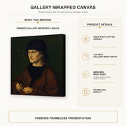 Albrecht Durer - The Elder with a Rosary - gallery wrap product details infographic