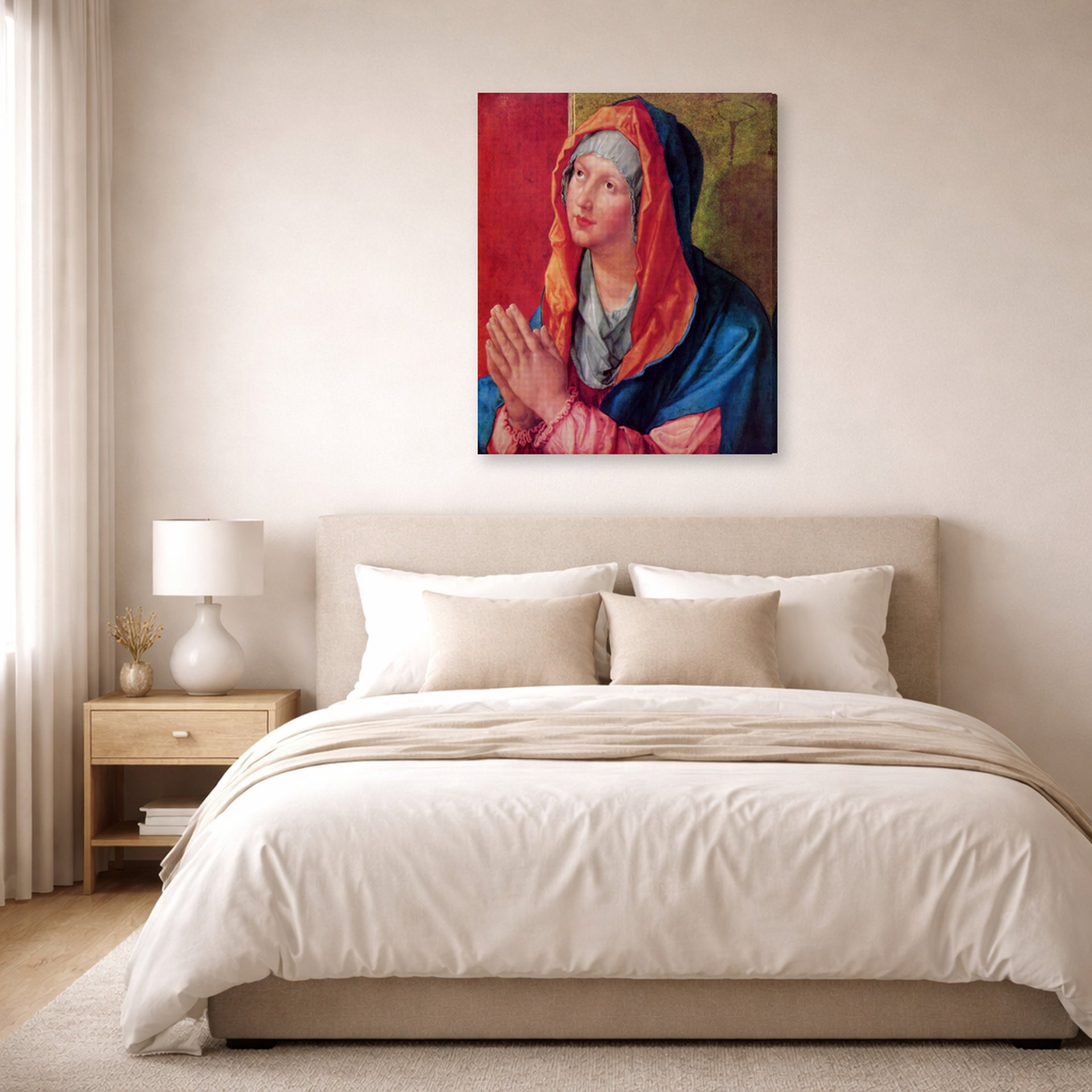 Albrecht Durer - The Virgin Mary in Prayer - gallery wrap lifestyle bedroom