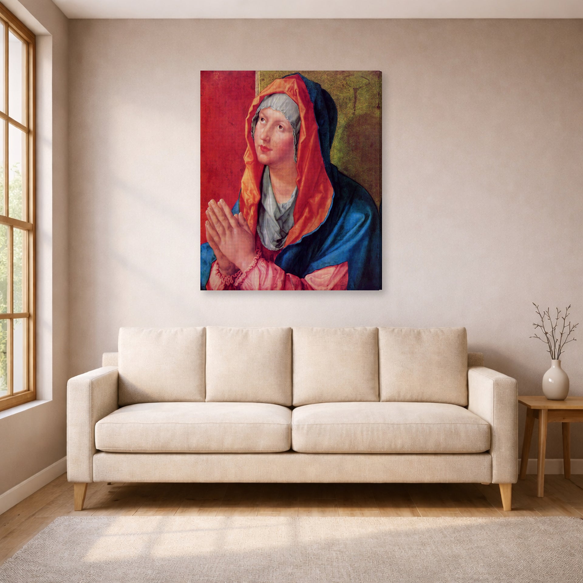 Albrecht Durer - The Virgin Mary in Prayer - gallery wrap lifestyle living room 1