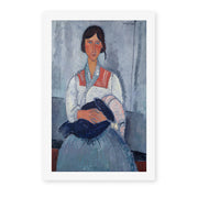 Amedeo Modigliani's 'Gypsy Woman with Baby' painting reproduced as a rolled canvas print