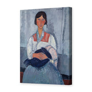Amedeo Modigliani's 'Gypsy Woman with Baby' painting reproduced as a gallery-wrapped canvas print