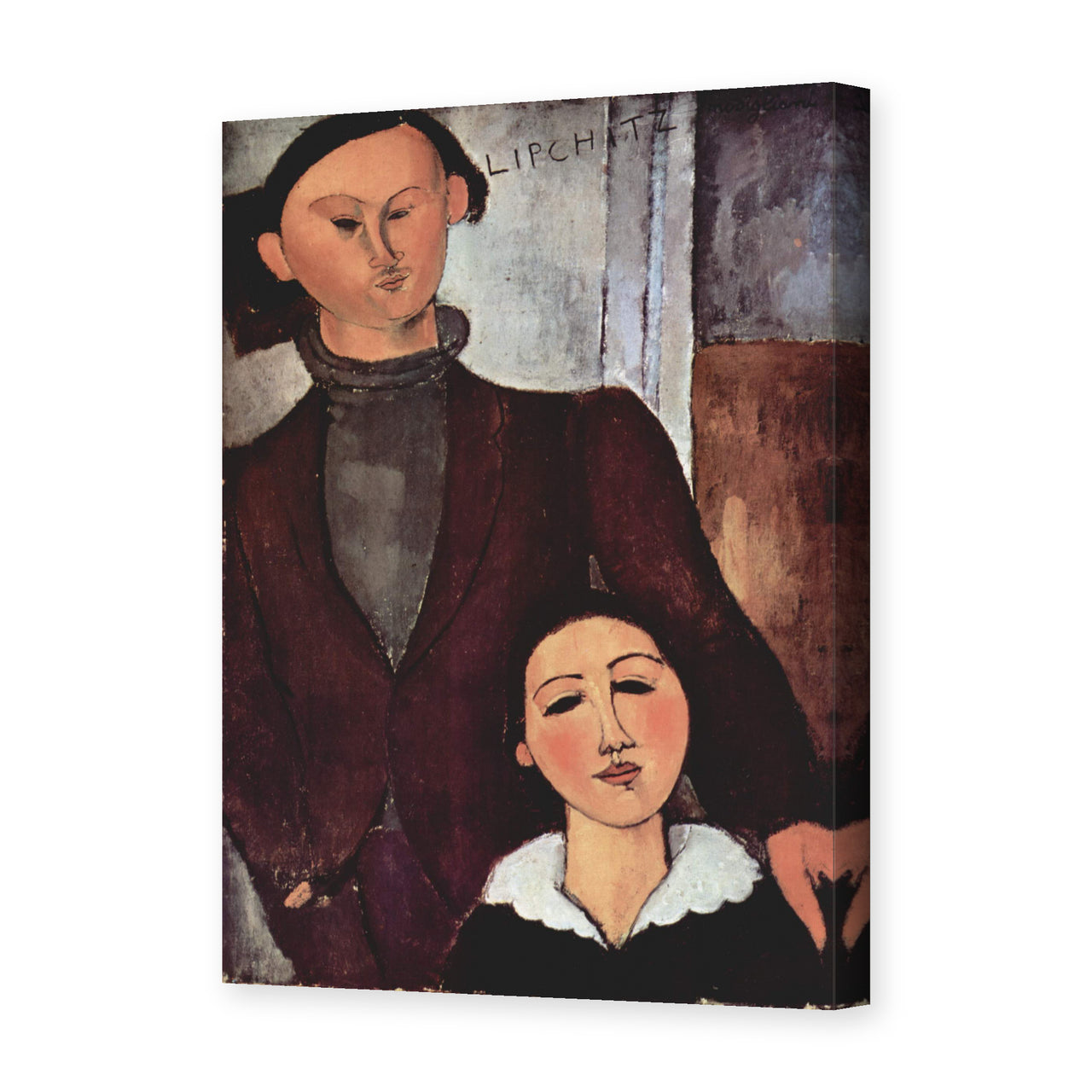 Amedeo Modigliani's 'Jacques and Berthe Lipchitz' painting reproduced as a gallery-wrapped canvas print