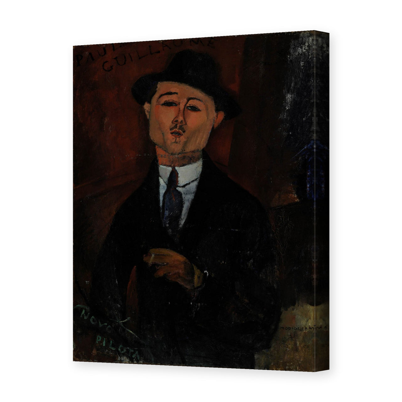 Amedeo Modigliani's 'Paul Guillaume, Novo Pilota' painting reproduced as a gallery-wrapped canvas print