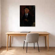 Gallery-wrapped canvas print of Amedeo Modigliani's Paul Guillaume, Novo Pilota displayed on a wall in an office