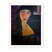 Amedeo Modigliani's 'Portrait of Jeanne Hebuterne' painting reproduced as a rolled canvas print