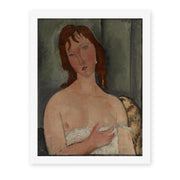 Amedeo Modigliani's 'Portrait of a Young Woman' painting reproduced as a rolled canvas print