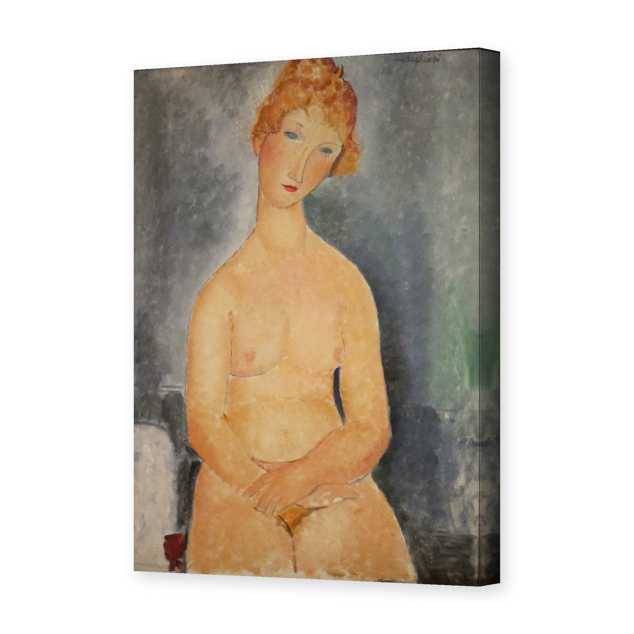 Amedeo Modigliani's 'Seated Nude' painting reproduced as a gallery-wrapped canvas print