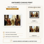 Antonio Ciseri - Ecce Homo canvas print size comparison and framing display infographic