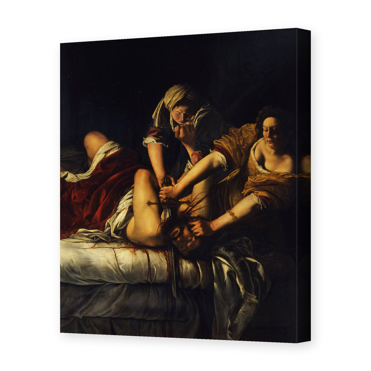 Artemisia Gentileschi's 'Judith Slaying Holofernes' painting reproduced as a gallery-wrapped canvas print
