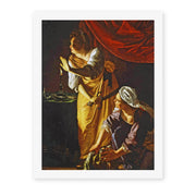 Artemisia Gentileschi's 'Judith with the head of Holofernes' painting reproduced as a rolled canvas print