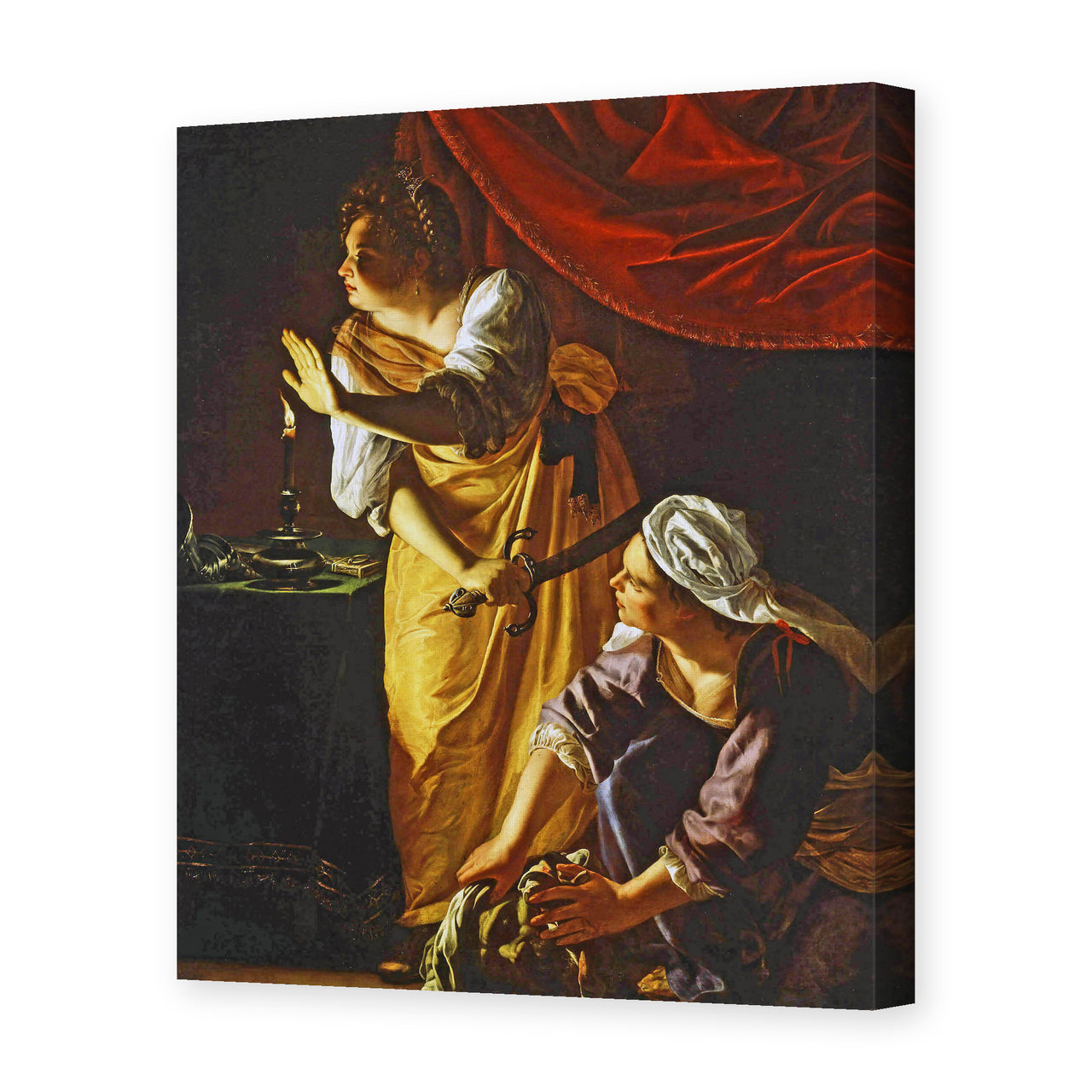 Artemisia Gentileschi's 'Judith with the head of Holofernes' painting reproduced as a gallery-wrapped canvas print