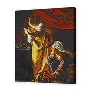 Artemisia Gentileschi's 'Judith with the head of Holofernes' painting reproduced as a gallery-wrapped canvas print