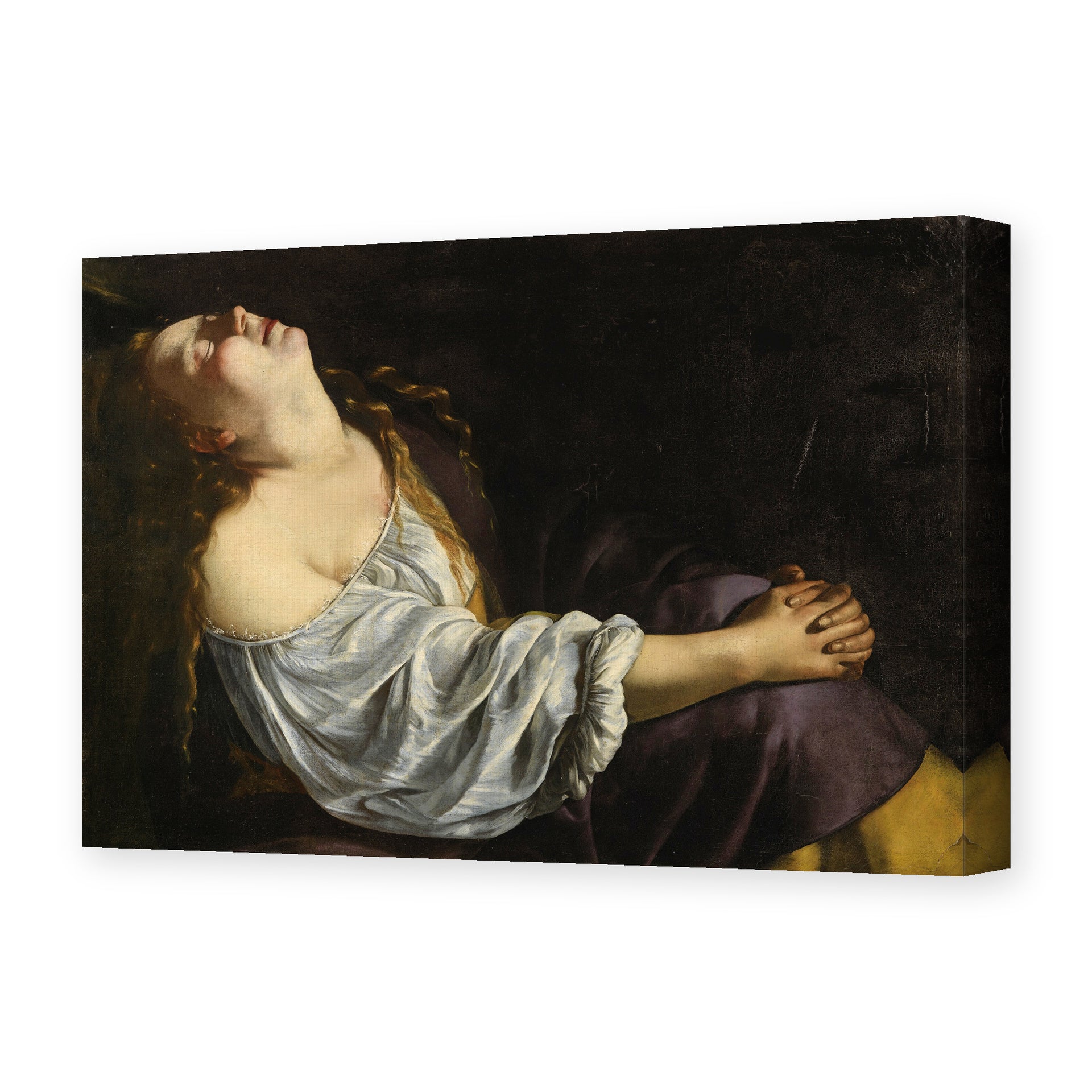 Artemisia Gentileschi's 'Mary Magdalene In Ecstasy' painting reproduced as a gallery-wrapped canvas print