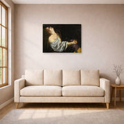 Gallery-wrapped canvas print of Artemisia Gentileschi's Mary Magdalene In Ecstasy displayed on a wall in a living room