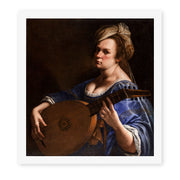 Artemisia Gentileschi's 'Self Portrait as a Lute Player' painting reproduced as a rolled canvas print