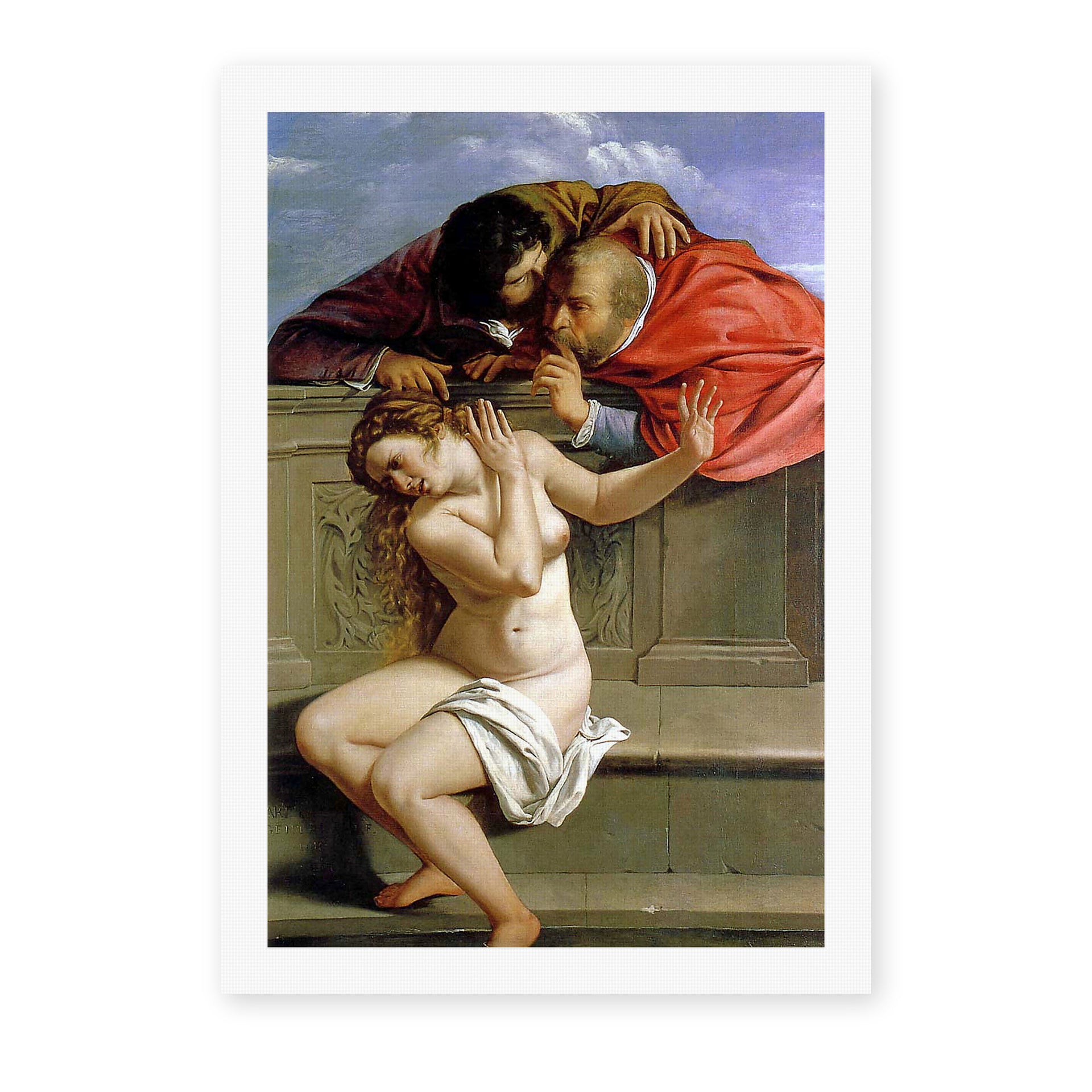 Artemisia Gentileschi's 'Susanna and the Elders' painting reproduced as a rolled canvas print