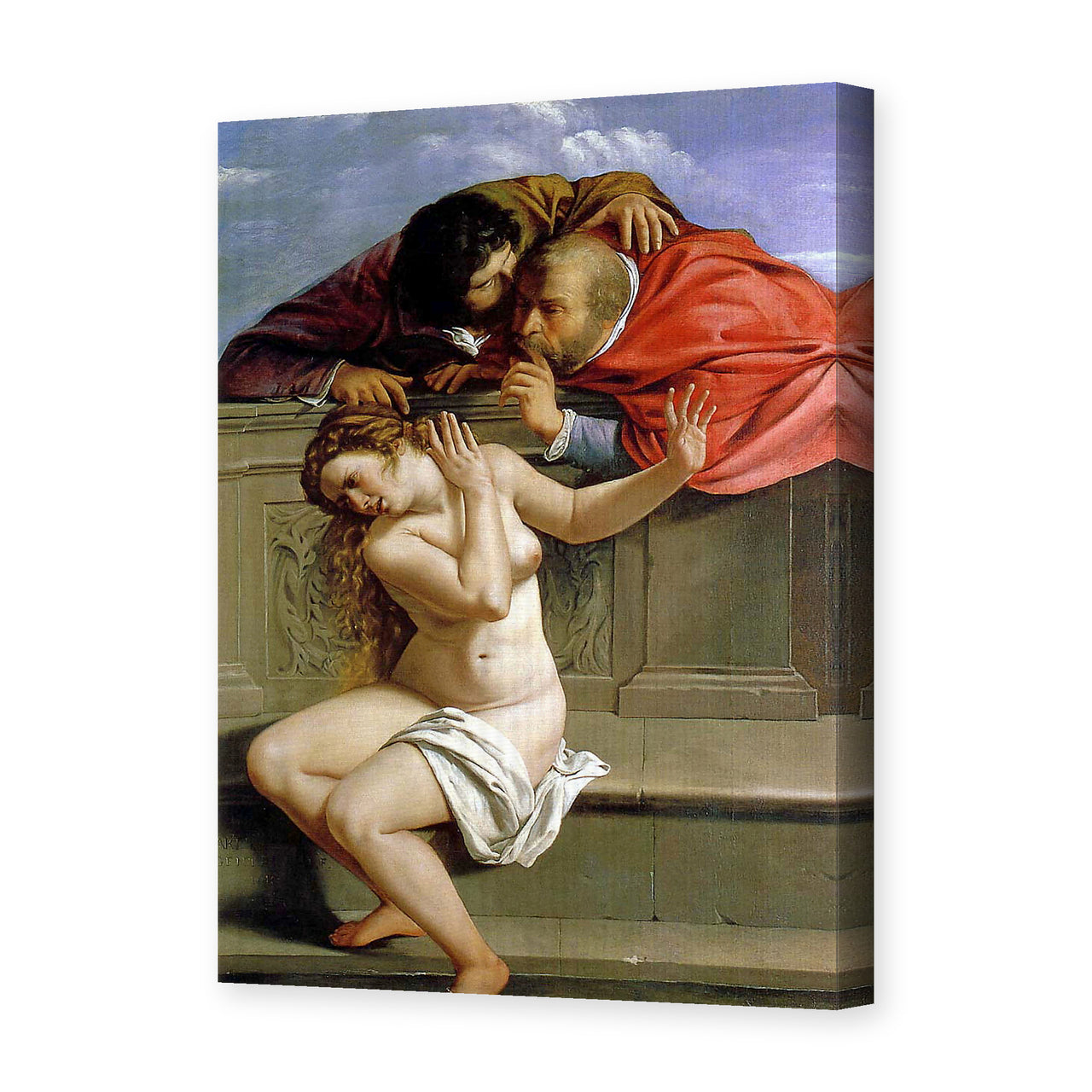 Artemisia Gentileschi's 'Susanna and the Elders' painting reproduced as a gallery-wrapped canvas print