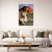 Gallery-wrapped canvas print of Artemisia Gentileschi's Susanna and the Elders displayed on a wall in a living room