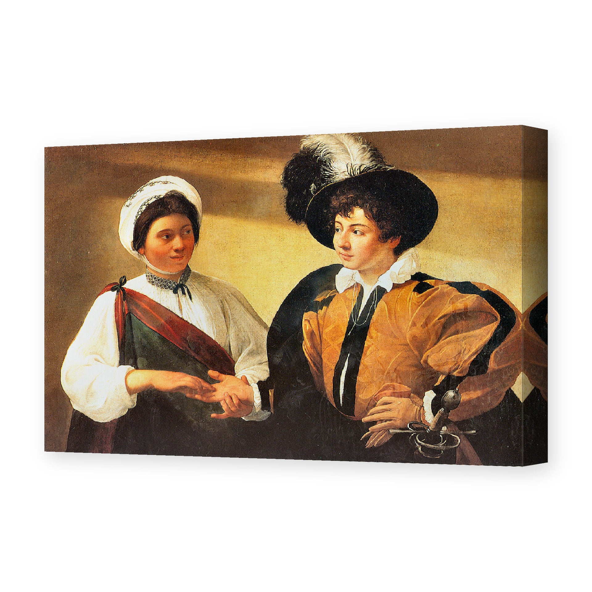 Caravaggio's 'Fortune Teller' painting reproduced as a gallery-wrapped canvas print