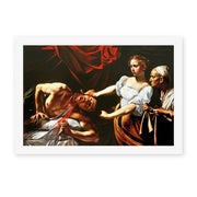Caravaggio's 'Judith Beheading Holofernes' painting reproduced as a rolled canvas print, painted around 1599, now in Rome's Palazzo Barberini