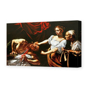 Caravaggio's 'Judith Beheading Holofernes' painting reproduced as a gallery-wrapped canvas print, painted around 1599, now in Rome's Palazzo Barberini