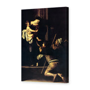 Caravaggio's 'Madonna Di Loretto' painting reproduced as a gallery-wrapped canvas print, painted around 1604-06 for Rome's Sant'Agostino church