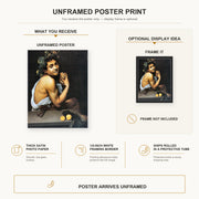 Caravaggio - Sickbucchus poster print size comparison and framing display infographic
