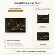 Caravaggio - Supper at Emmaus canvas print size comparison and framing display infographic