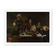 Caravaggio's 'Supper at Emmaus' painting reproduced as a rolled canvas print, painted in 1601, now at London's National Gallery