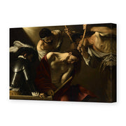Caravaggio's 'The Crowning with Thorns' painting reproduced as a gallery-wrapped canvas print