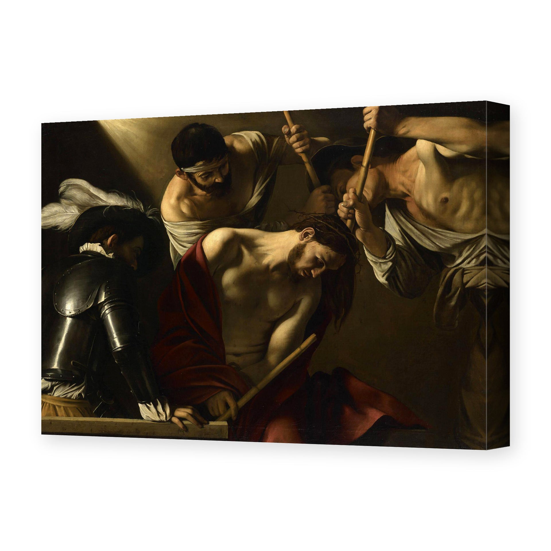 Caravaggio's 'The Crowning with Thorns' painting reproduced as a gallery-wrapped canvas print