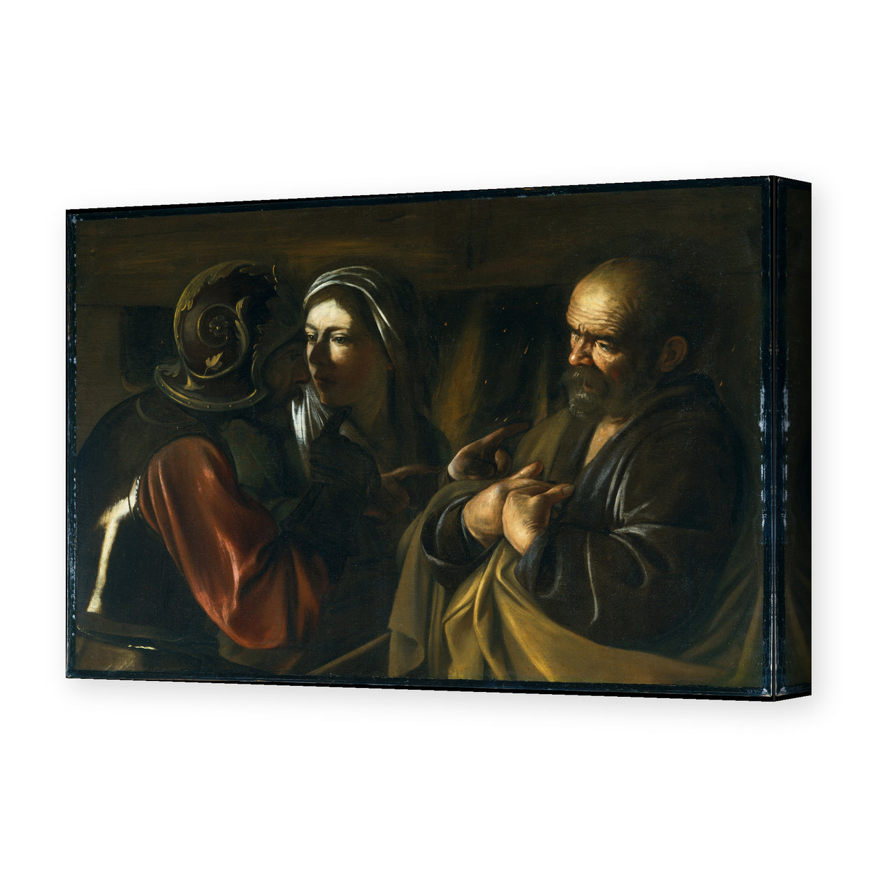Caravaggio's 'The Denial of Saint Peter' painting reproduced as a gallery-wrapped canvas print