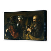 Caravaggio's 'The Denial of Saint Peter' painting reproduced as a gallery-wrapped canvas print
