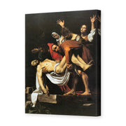 Caravaggio's 'The Entombment of Christ' painting reproduced as a gallery-wrapped canvas print, painted around 1603-04 for a Roman chapel