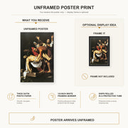 Caravaggio - The Entombment of Christ poster print size comparison and framing display infographic
