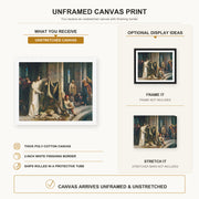Carl Bloch - Christ Healing the Sick at Bethesda canvas print size comparison and framing display infographic