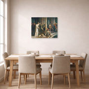 Gallery-wrapped canvas print of Carl Bloch's Christ Healing the Sick at Bethesda displayed on a wall in a dining room