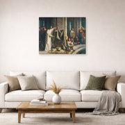 Gallery-wrapped canvas print of Carl Bloch's Christ Healing the Sick at Bethesda displayed on a wall in a living room