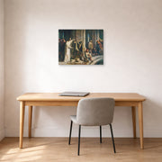 Gallery-wrapped canvas print of Carl Bloch's Christ Healing the Sick at Bethesda displayed on a wall in a office