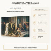 Carl Bloch - Christ Healing the Sick at Bethesda gallery wrap canvas construction and hanging details infographic