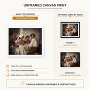 Carl Bloch - In a Roman Osteria canvas print size comparison and framing display infographic