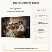 Carl Bloch - In a Roman Osteria gallery wrap canvas construction and hanging details infographic