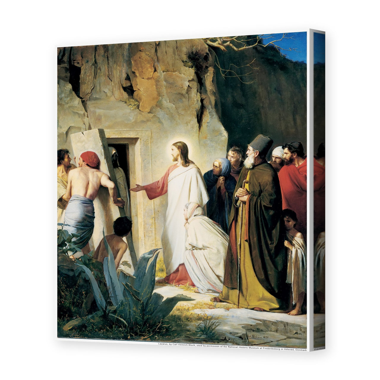 Carl Bloch's 'Jesus Raised Lazerus From Death' painting reproduced as a gallery-wrapped canvas print