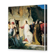 Carl Bloch's 'Jesus Raised Lazerus From Death' painting reproduced as a gallery-wrapped canvas print