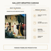 Carl Bloch - Jesus Raised Lazerus From Death gallery wrap canvas construction and hanging details infographic