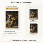Carl Bloch - Samson and the Philistines canvas print size comparison and framing display infographic